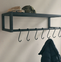 LIROdesign kapstok Lissabon - wandkapstok zwart - 80cm