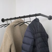 Garderobestang zwart hoek Ø32