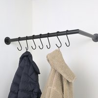 Garderobestang zwart hoek Ø32