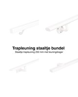 Set staaltjes trapleuningen wit