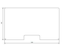 Kunststof kuchschot met RVS T poot 1200x800mm
