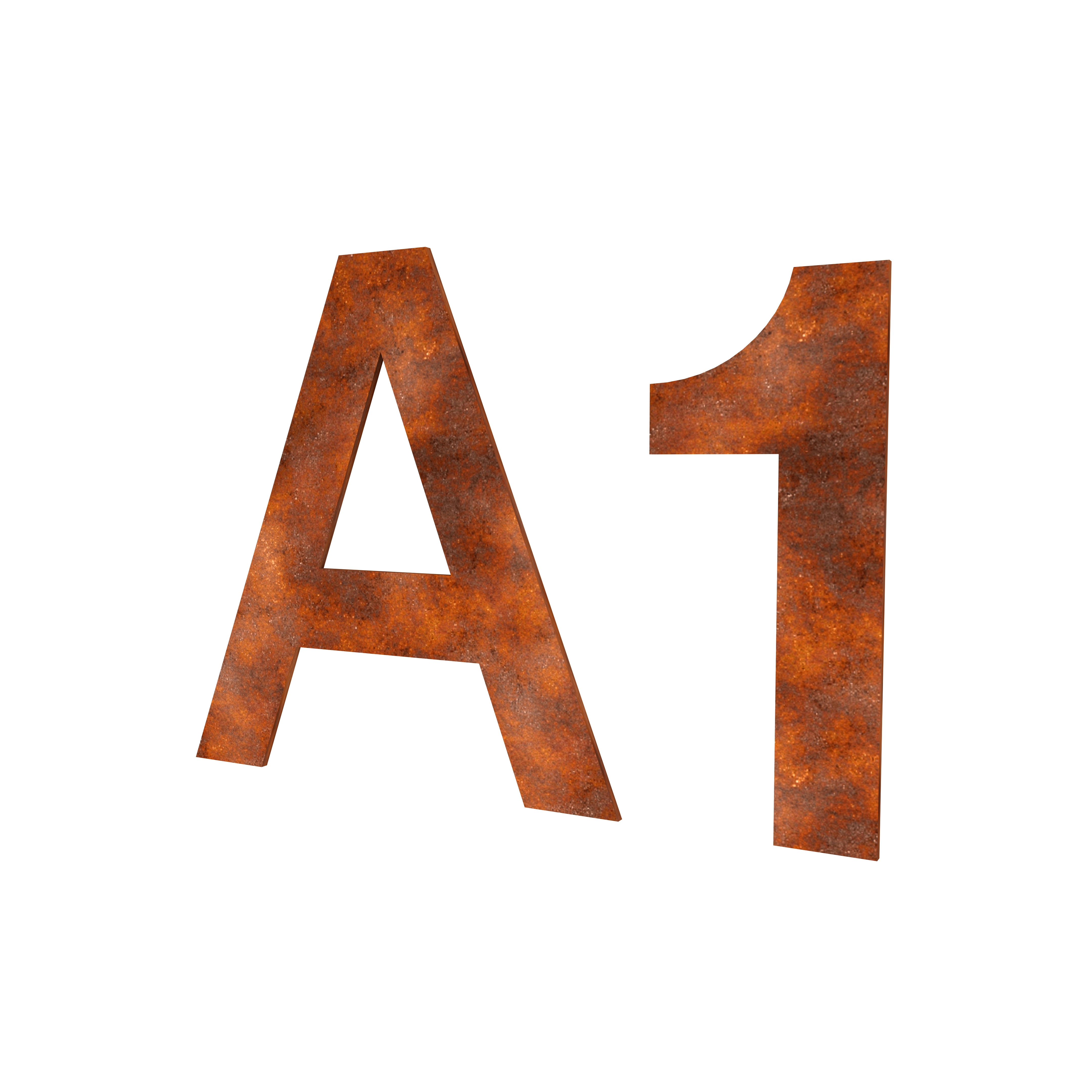 Cortenstaal letters & nummers 5MM