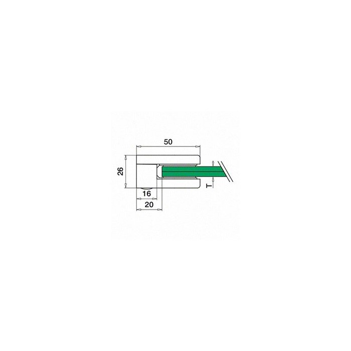 Glasklem model 2700 voor baluster Ø33,7
