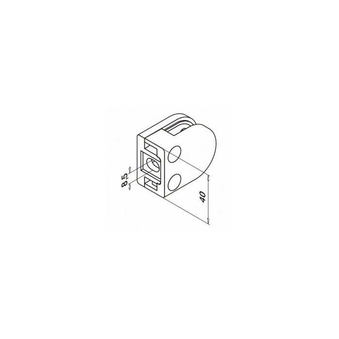 Glasklem model 2700 voor baluster Ø33,7