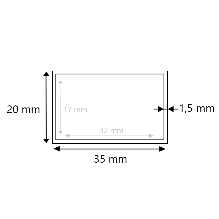 Brute RVS koker 35x20x1.5