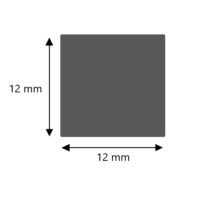 RVS vierkant massief 12 mm