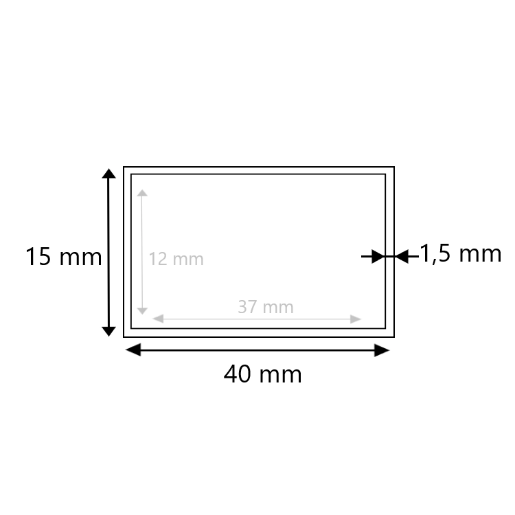 Brute RVS koker 40x15x1.5