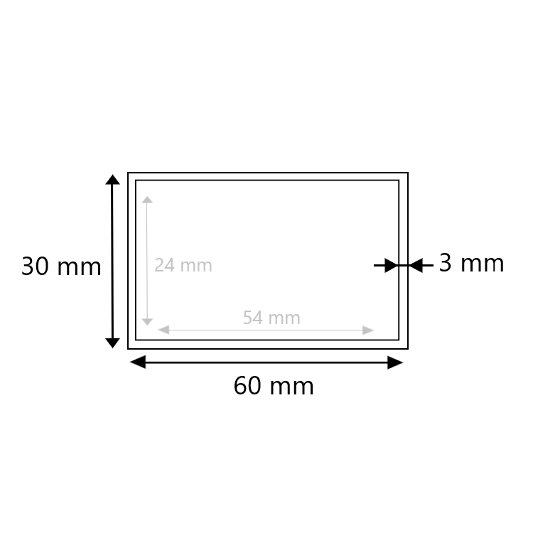 Blank stalen koker 60x30x3