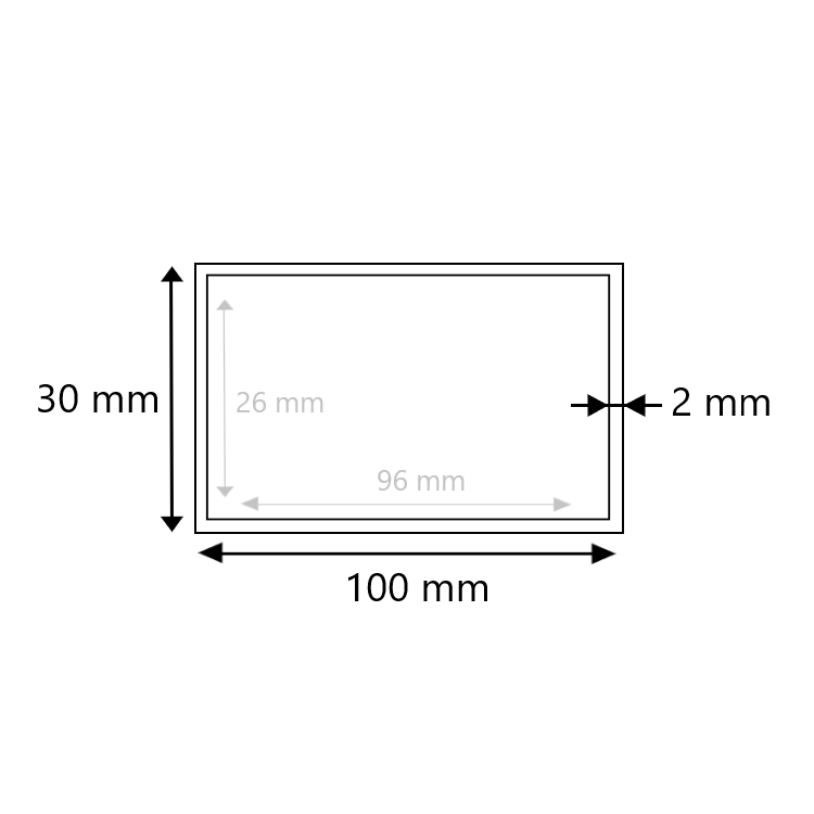 Blank stalen koker 100x30x2