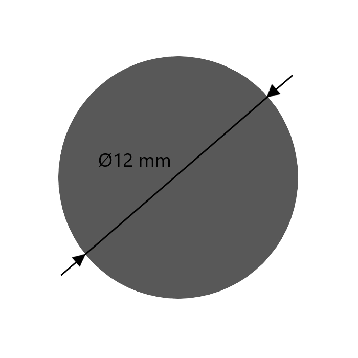 Massief blank staal Ø12