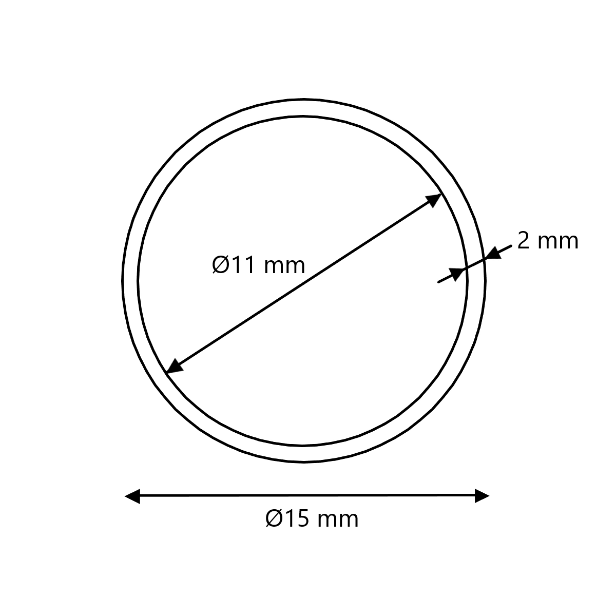 Aluminium buis Ø15x2