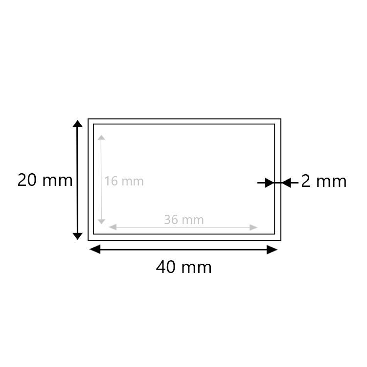 Aluminium koker 40x20x2