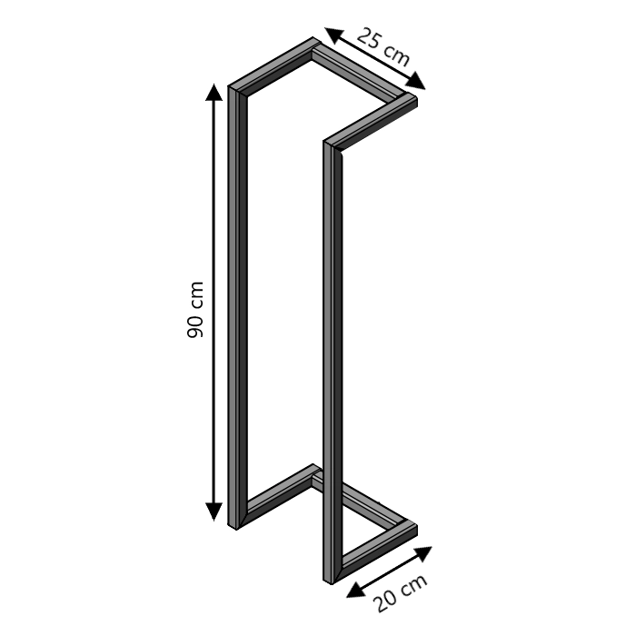 LIROdesign handdoekenrek wand Stockholm zwart - L