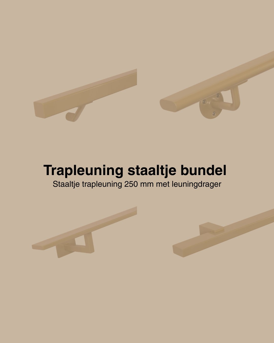 Set staaltjes trapleuningen goud afbeelding