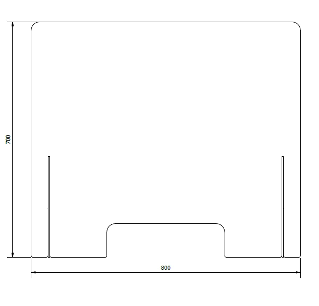 Kunststof kuchschot 800x700mm