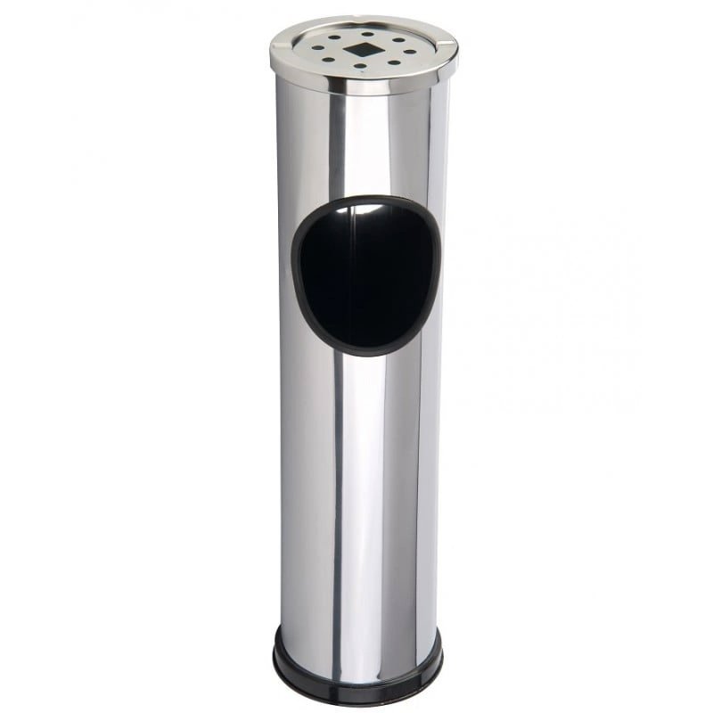 Afvalbak & asbak rvs 565x145mm