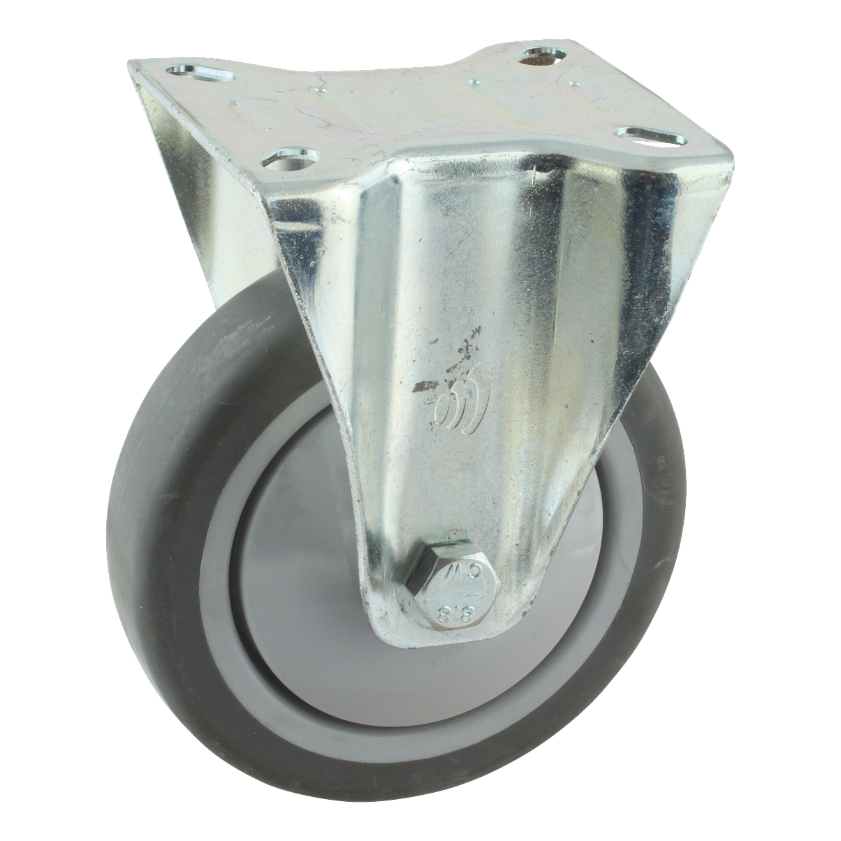 Bokwiel 125mm serie 19 ᠆ 12 | Plaatbevestiging | Kogellager