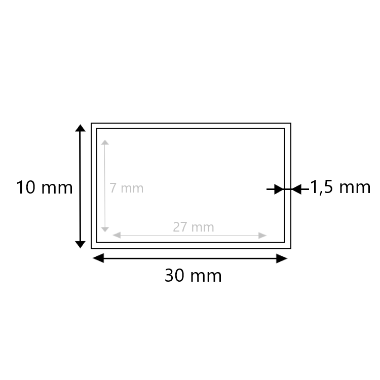 Brute Inox koker 30x10x1.5