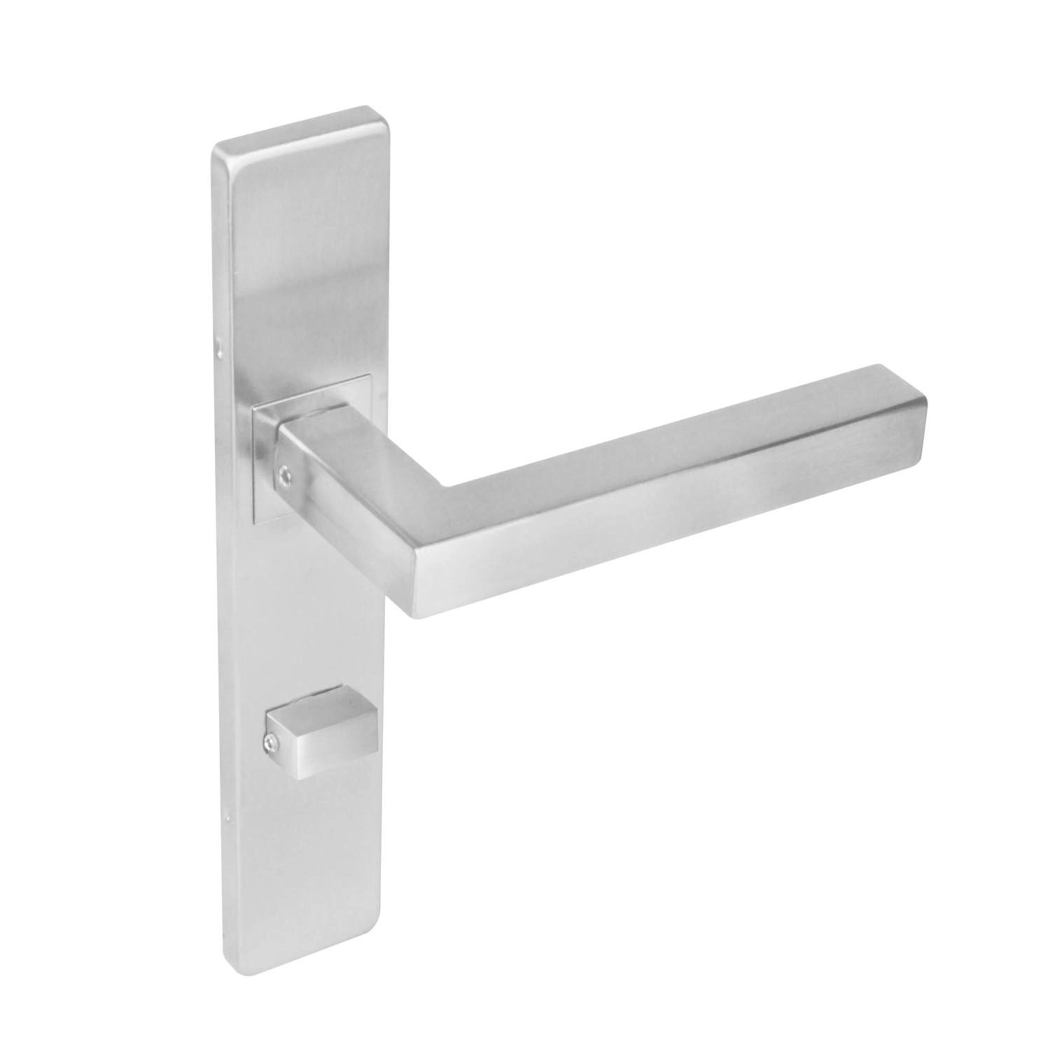 Intersteel Deurkruk Vierkant op rechthoekig schild toilet-/badkamersluiting 63 mm rvs geborsteld
