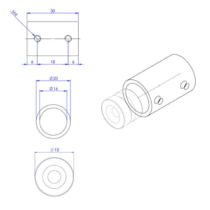 Flens Ø15 wit (blind)