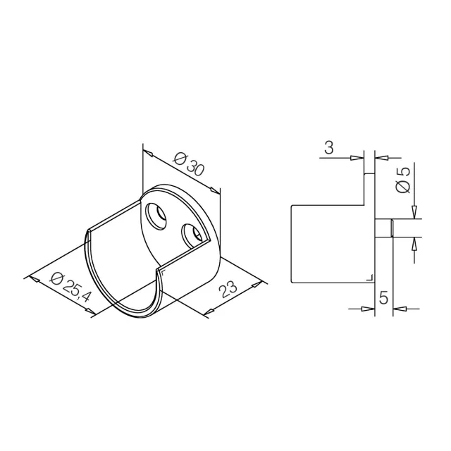 Flens Ø25 wit (open)