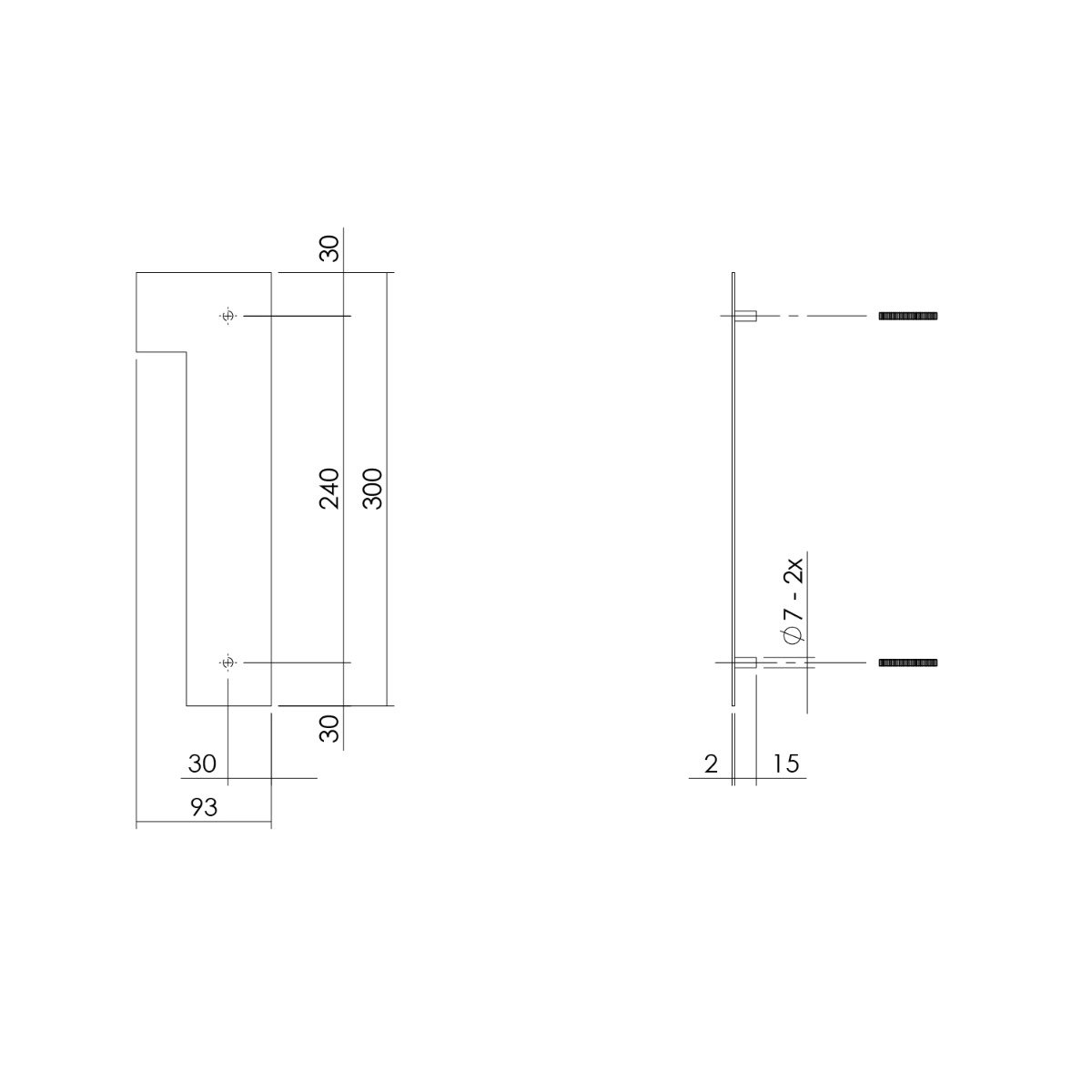 Intersteel Huisnummer 1 XL hoogte 30 cm rvs/mat zwart