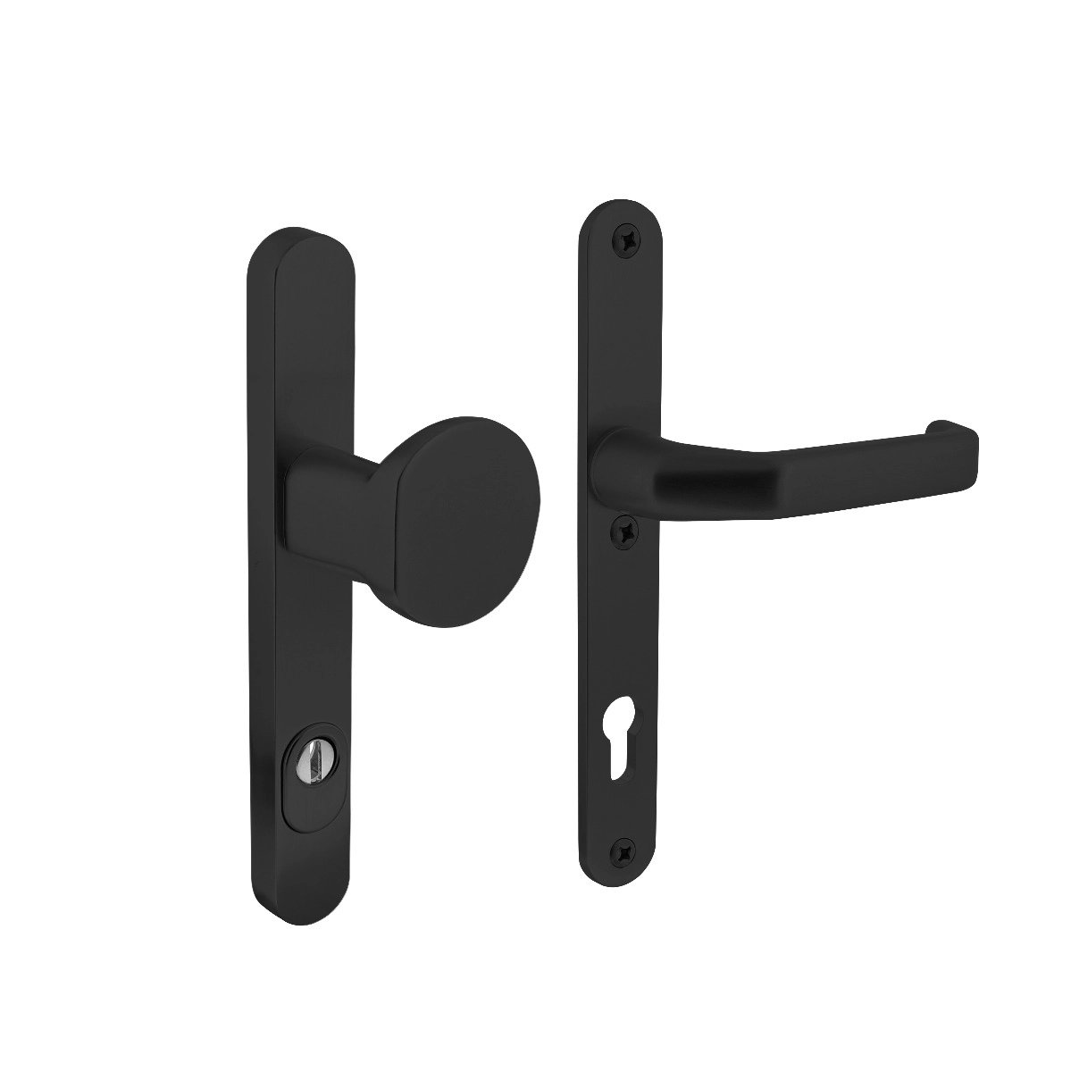 Intersteel Veiligheidsbeslag smal SKG*** greep/kruk profielcilinder 92 mm met kerntrekbeveiliging zw