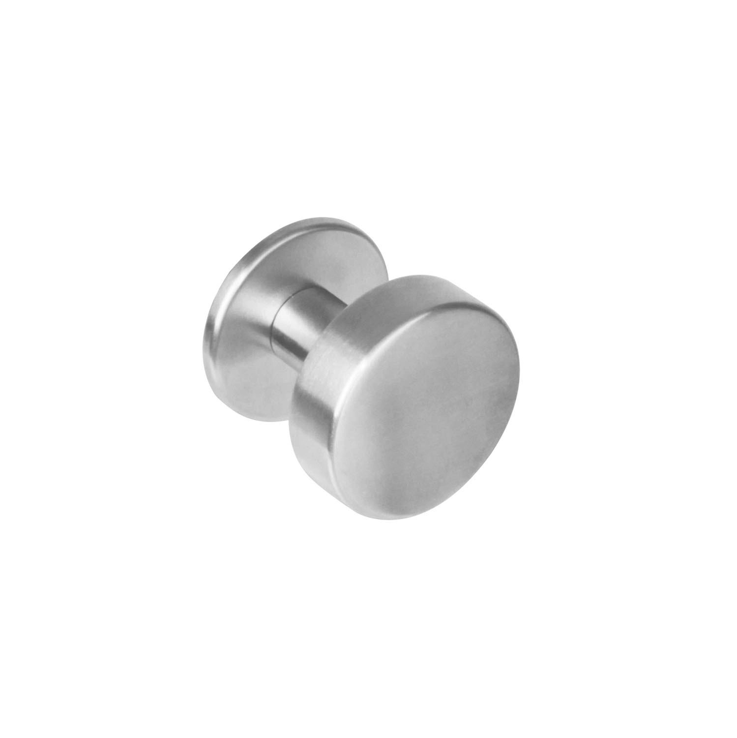 Intersteel Knop rond plat op rozet rvs geborsteld