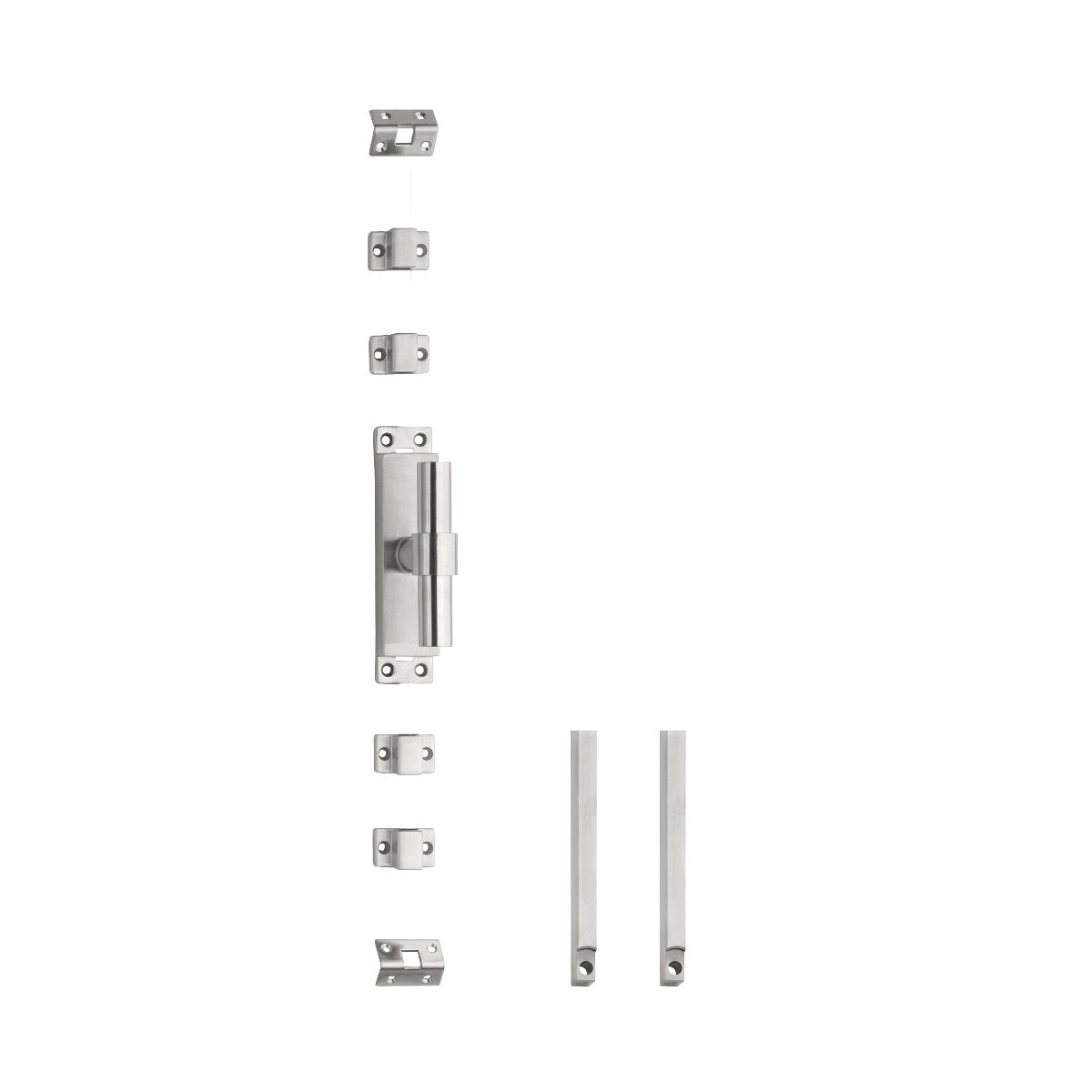 Intersteel Kruk-espagnolet rechts T-recht met stangenset 2x 1245 mm rvs geborsteld