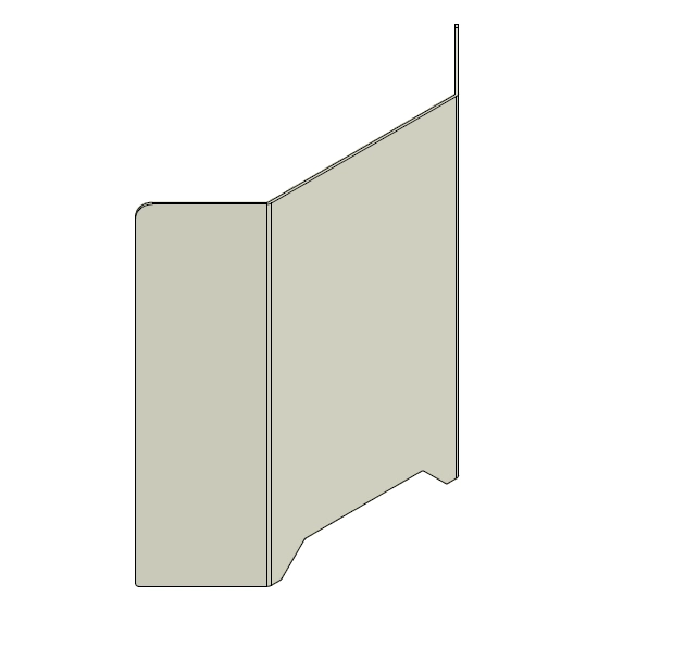 Kunststof kuchschot (gebogen) 1100x700mm Top Merken Winkel