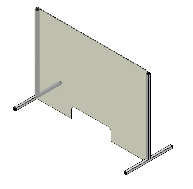 Kunststof kuchschot met RVS T poot 1000x800mm