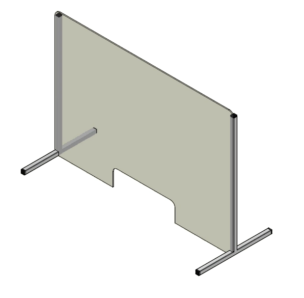 Kunststof kuchschot met RVS T poot 1200x800mm