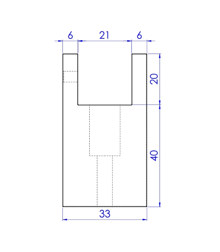 Bronzen leuningdrager rechthoekig voor 40x20 trapleuning