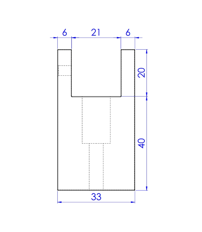 Witte leuningdrager rechthoekig voor 40x20 trapleuning