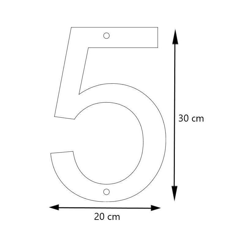 LIROdesign – Huisnummer cortenstaal XL – Nr. 5