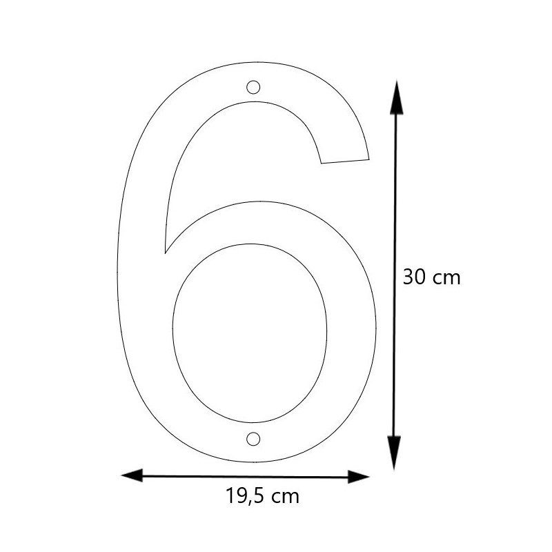 LIROdesign – Huisnummer cortenstaal XL – Nr. 6