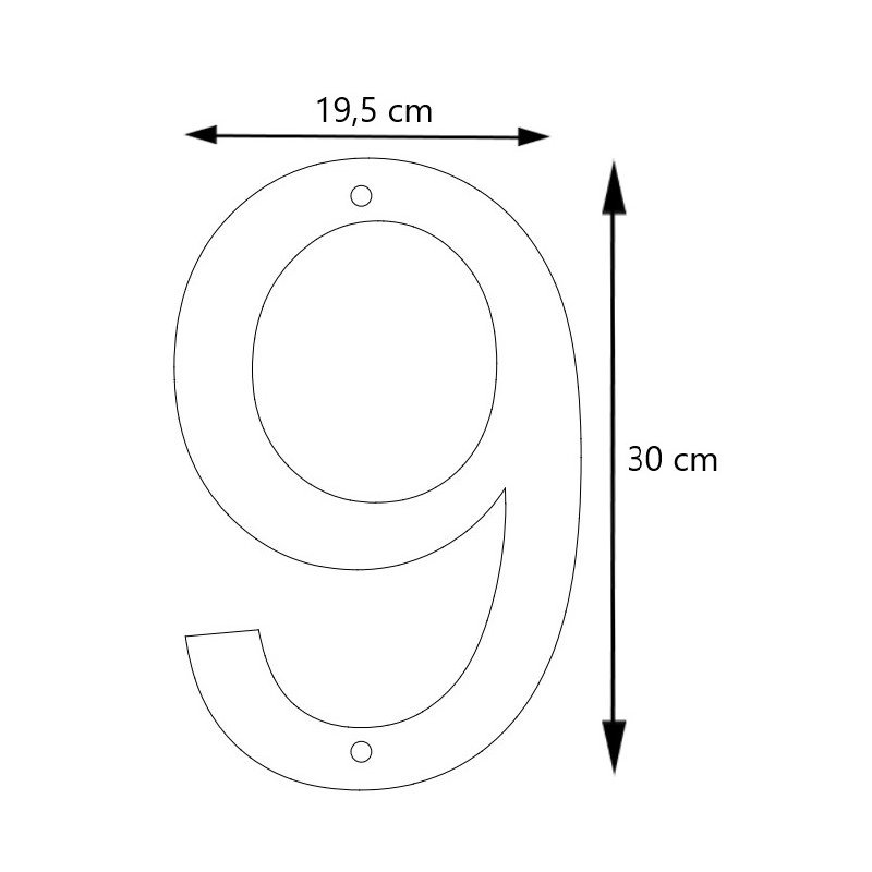 LIROdesign – Huisnummer cortenstaal XL – Nr. 9