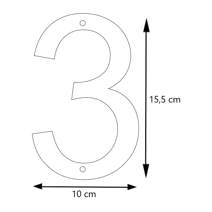 LIROdesign – Huisnummer RVS – Nr. 3