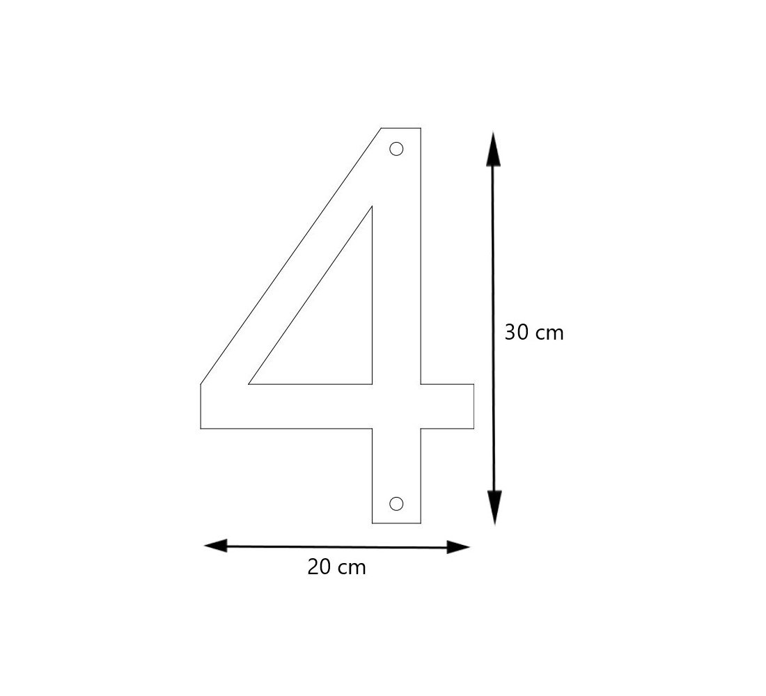 LIROdesign – Huisnummer RVS XL – Nr. 4