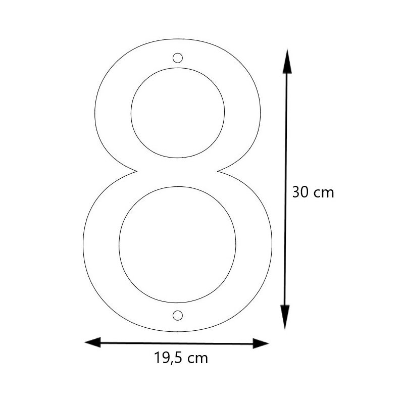 LIROdesign – Huisnummer RVS XL – Nr. 8