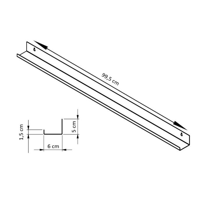 LIROdesign wandplank Stockholm - 100cm