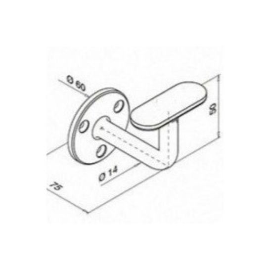 Ovale trapleuning wit - 48x20