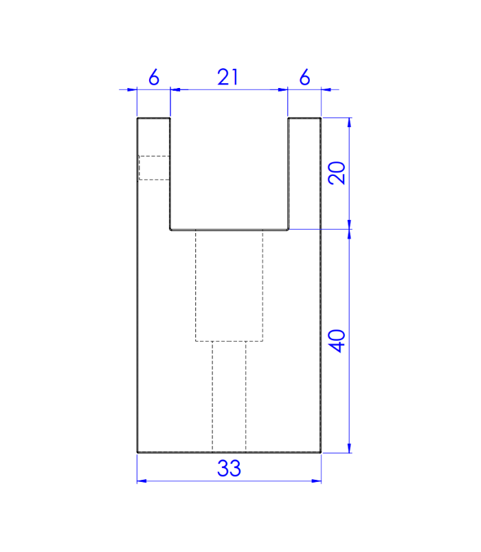 Rechthoekige trapleuning zwart - 40x20 mm