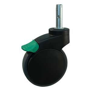 Zwenkwiel met richtingvastzetter | 125 mm | TPR band | Penbevestiging