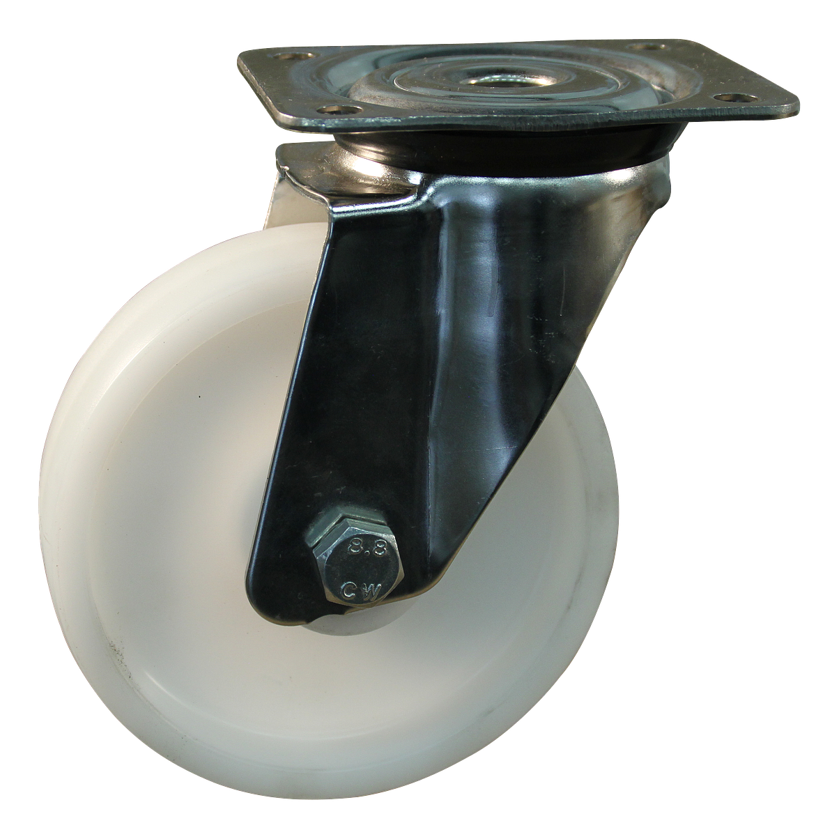 Zwenkwiel 100mm serie 34 ᠆ 31 | Plaatbevestiging | Glijlager