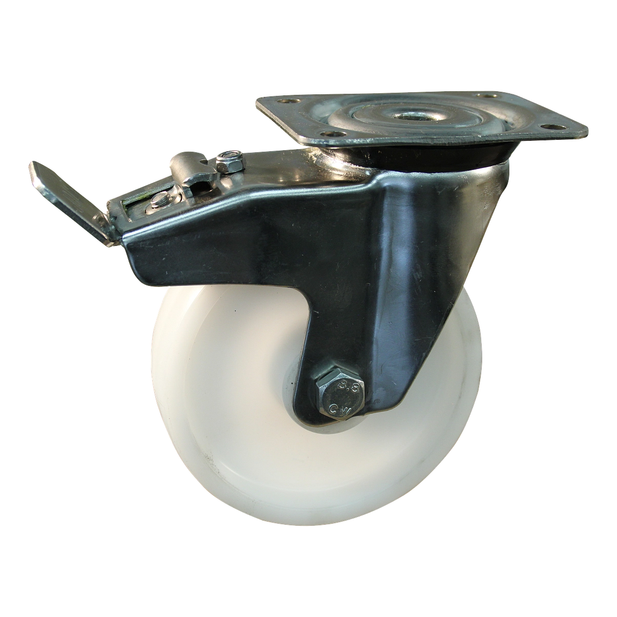 Zwenkwiel geremd 100mm serie 34 ᠆ 31 | Plaatbevestiging | Glijlager