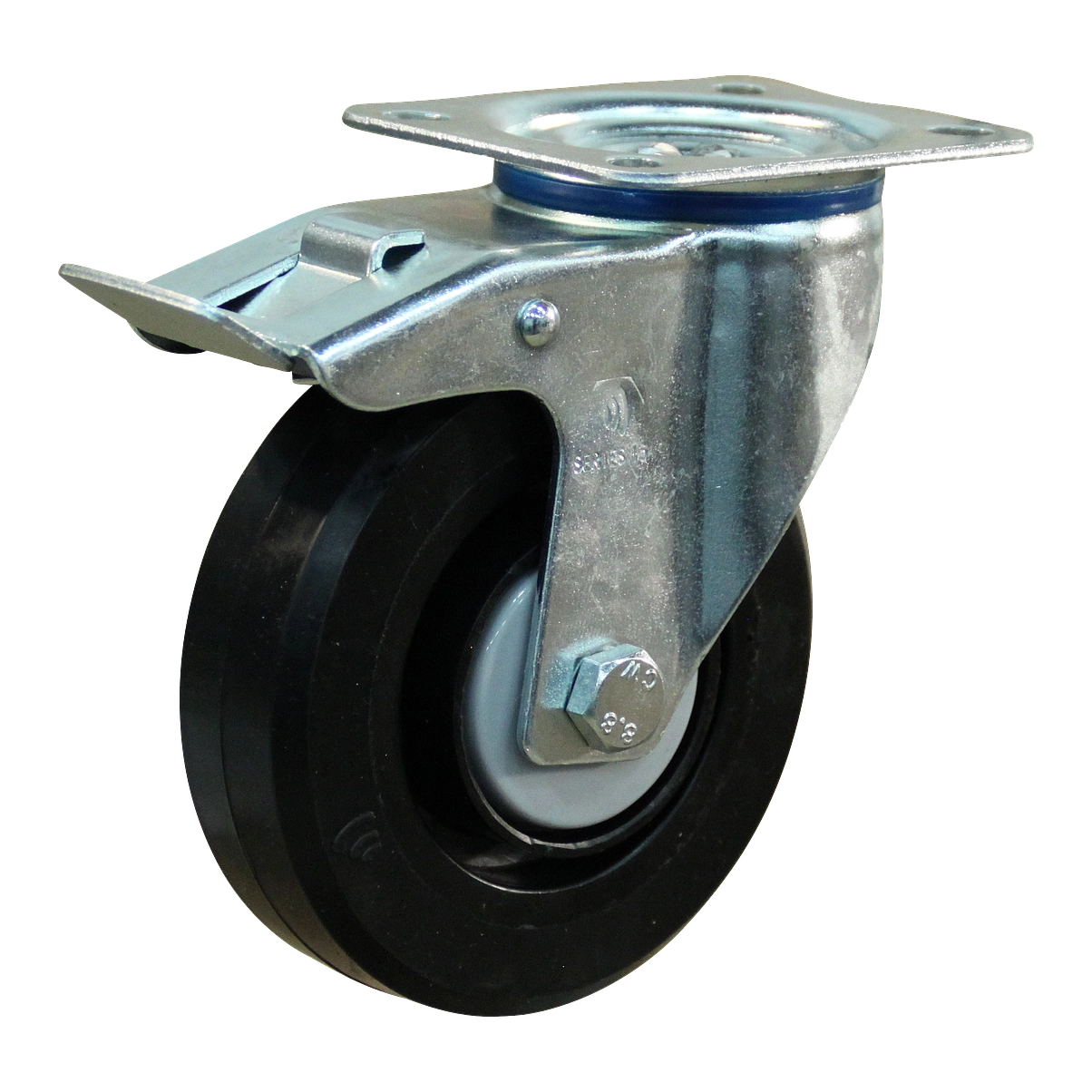 Zwenkwiel geremd 125mm serie 07 ᠆ 15 | Plaatbevestiging | Kogellager