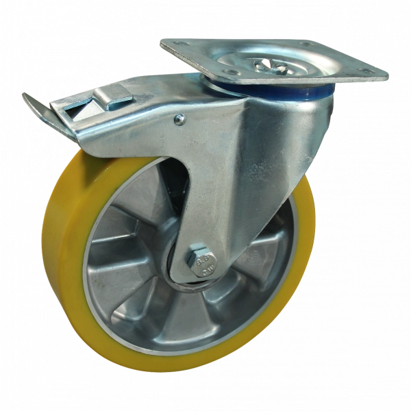 Zwenkwiel geremd 125mm serie 29 ᠆ 15 | Plaatbevestiging | Kogellager