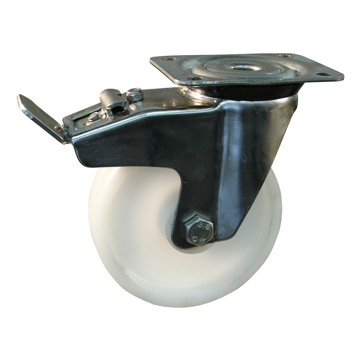 Zwenkwiel geremd 125mm serie 34 ᠆ 31 | Plaatbevestiging | Glijlager