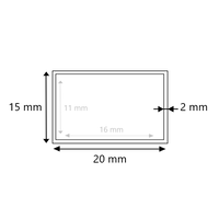 Blank stalen koker 20x15x2